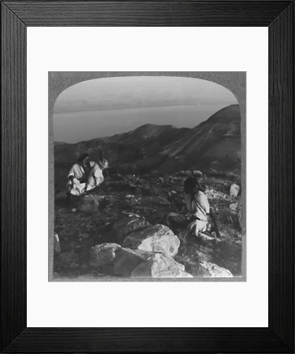 Framed Print : Across the Dead Sea from Machaerus, c1900 Framed Print : Across the Dead Sea from Machaerus, c1900