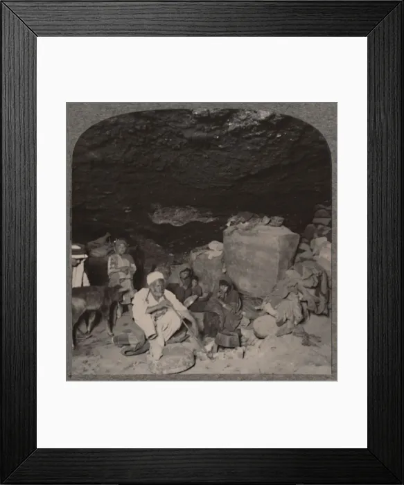 Framed Print : Bedouin cave-dwellers in their caves, c1900 Framed Print : Bedouin cave-dwellers in their caves, c1900