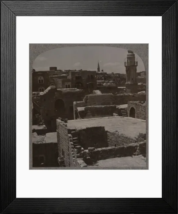 Framed Print : Bird s-eye view of Lydda, c1900 Framed Print : Bird s-eye view of Lydda, c1900