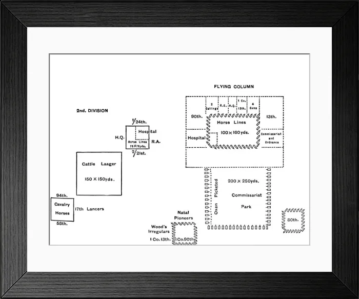 Framed Print : Plan of Laagers on the March to Ulundi, (July 4, 1879), c1880 Framed Print : Plan of Laagers on the March to Ulundi, (July 4, 1879), c1880