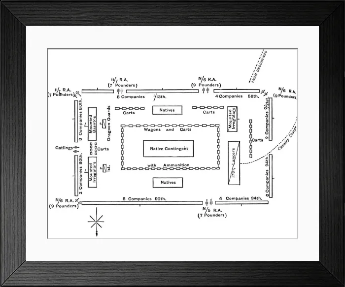 Framed Print : Dispositions in the Square at Ulundi, (July 4, 1879), c1880 Framed Print : Dispositions in the Square at Ulundi, (July 4, 1879), c1880