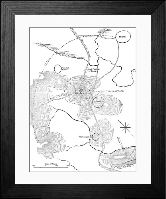 Framed Print : Plan of the Battle of Ulundi, (July 4, 1879), c1880 Framed Print : Plan of the Battle of Ulundi, (July 4, 1879), c1880