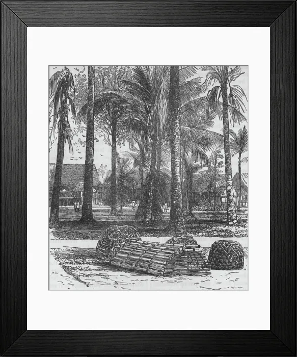 Framed Print : The Barracks at the Residency, with graves of Mr. Birch and Captain Innes, 1876, (c1880) Framed Print : The Barracks at the Residency, with graves of Mr. Birch and Captain Innes, 1876, (c1880)