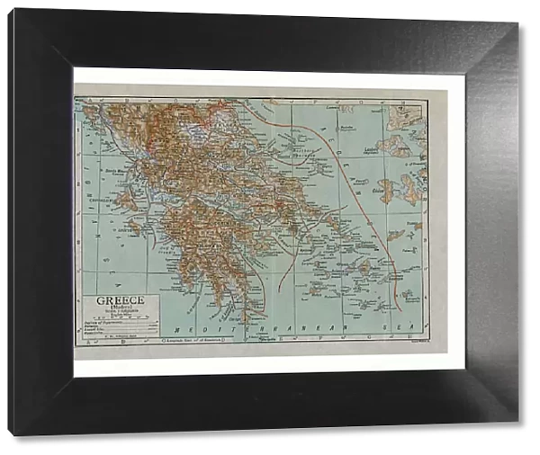 Map of Modern Greece, c1910s. Artist: Emery Walker