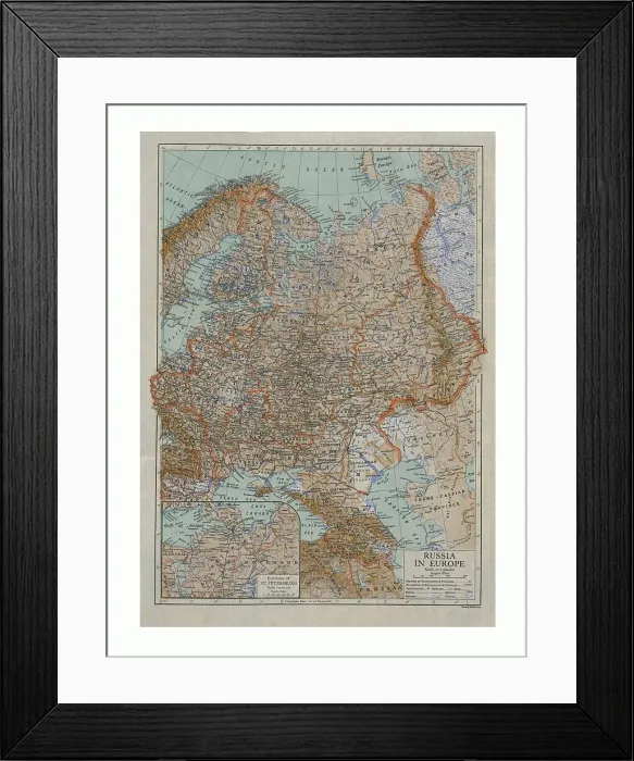 Framed Print : Map of Russia in Europe, c1910s. Artist: Emery Walker Ltd Framed Print : Map of Russia in Europe, c1910s. Artist: Emery Walker Ltd