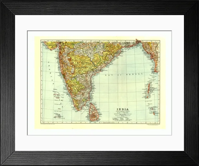 Framed Print : Map of India Southern part, c1910. Artist: Johann Georg Justus Perthes Framed Print : Map of India Southern part, c1910. Artist: Johann Georg Justus Perthes