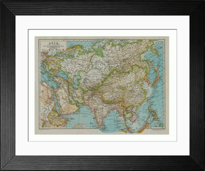Framed Print : Map of Asia, c1910. Artist: Gull Engraving Company Framed Print : Map of Asia, c1910. Artist: Gull Engraving Company