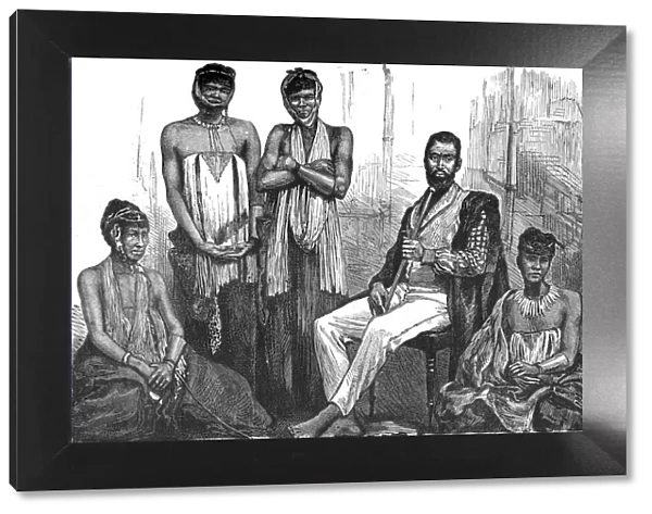 Sandilli, Chief of the Gaikas and his Wives, c1880