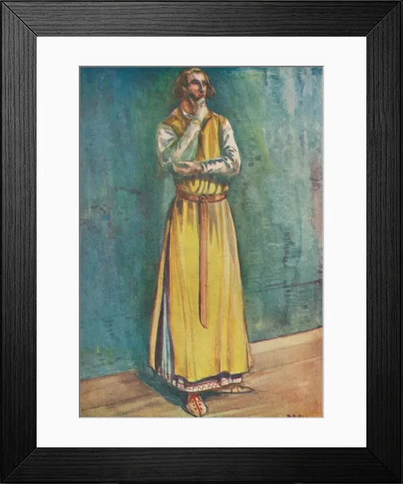 Framed Print : A Man of the Time of John, 1907. Artist: Dion Clayton Calthrop Framed Print : A Man of the Time of John, 1907. Artist: Dion Clayton Calthrop