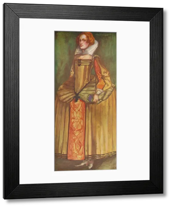 Framed Print : A Woman of the Time of Elizabeth, 1907. Artist: Dion Clayton Calthrop Framed Print : A Woman of the Time of Elizabeth, 1907. Artist: Dion Clayton Calthrop