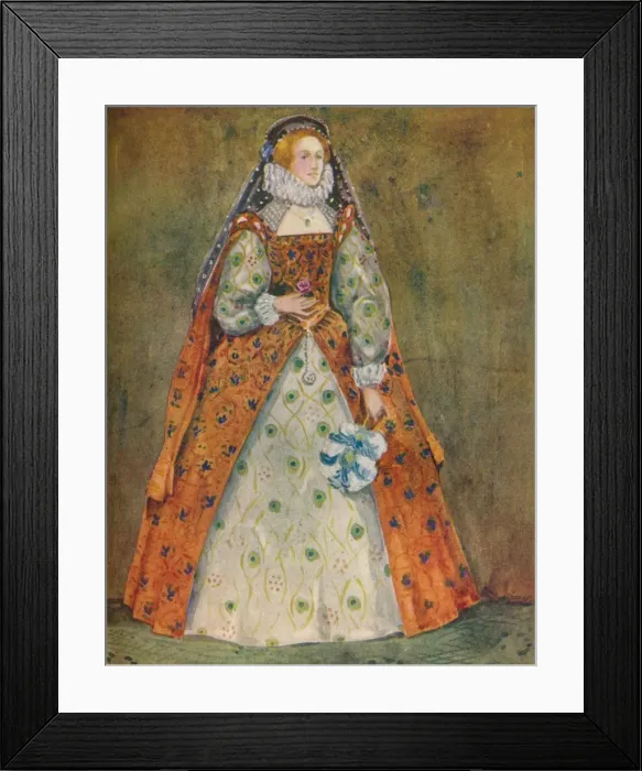 Framed Print : A Woman of the Time of Elizabeth, 1907. Artist: Dion Clayton Calthrop Framed Print : A Woman of the Time of Elizabeth, 1907. Artist: Dion Clayton Calthrop