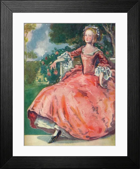 Framed Print : A Woman of the Time of George I, 1907. Artist: Dion Clayton Calthrop Framed Print : A Woman of the Time of George I, 1907. Artist: Dion Clayton Calthrop