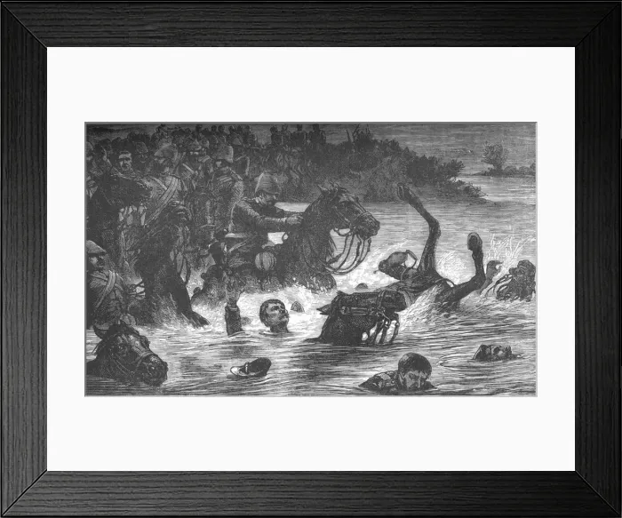 Framed Print : Accident to the Tenth Hussars, c1880 Framed Print : Accident to the Tenth Hussars, c1880