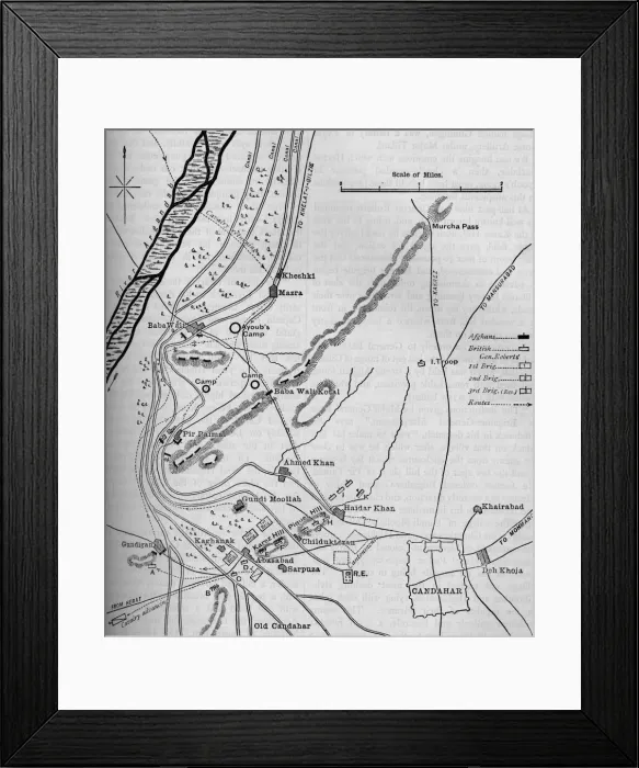 Framed Print : Plans of the Battle of Candahar, (September 1, 1880), c1880 Framed Print : Plans of the Battle of Candahar, (September 1, 1880), c1880