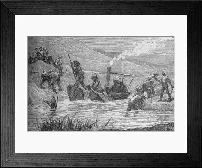 Framed Print : British Soldiers Cutting a Dam Constructed by Arabi at Mahuta, c1882 Framed Print : British Soldiers Cutting a Dam Constructed by Arabi at Mahuta, c1882