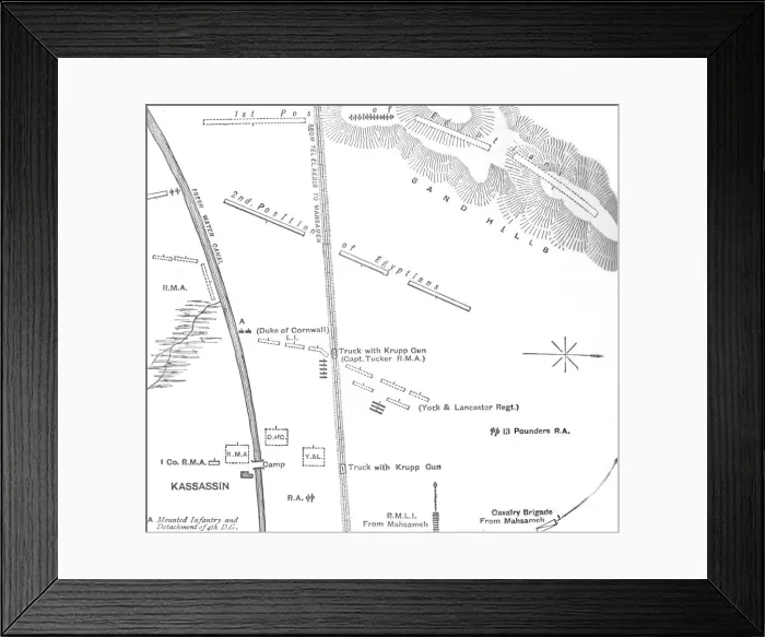 Framed Print : Hand Sketch of the Action at Kassassin, (August 28, 1882), 1882 Framed Print : Hand Sketch of the Action at Kassassin, (August 28, 1882), 1882