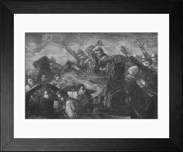 Framed Print : The Guards Charging the Guns at Kassassin, c1882