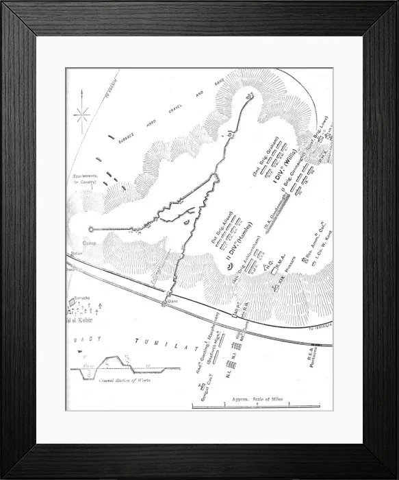 Framed Print : Plan of the Battle of Tel-El-Kebir, (September 13, 1882), c1882 Framed Print : Plan of the Battle of Tel-El-Kebir, (September 13, 1882), c1882
