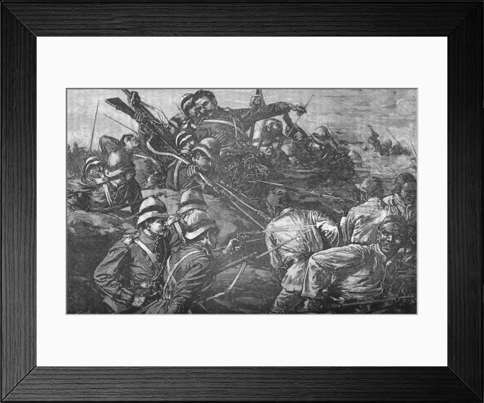 Framed Print : The Highland Brigade Storming The Trenches at Tel-El-Kebir, c1882 Framed Print : The Highland Brigade Storming The Trenches at Tel-El-Kebir, c1882