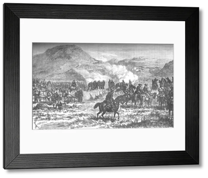Framed Print : Covering the retreat of the fifty-eighth regiment after the Battle of Laings Nek, c1880 Framed Print : Covering the retreat of the fifty-eighth regiment after the Battle of Laings Nek, c1880