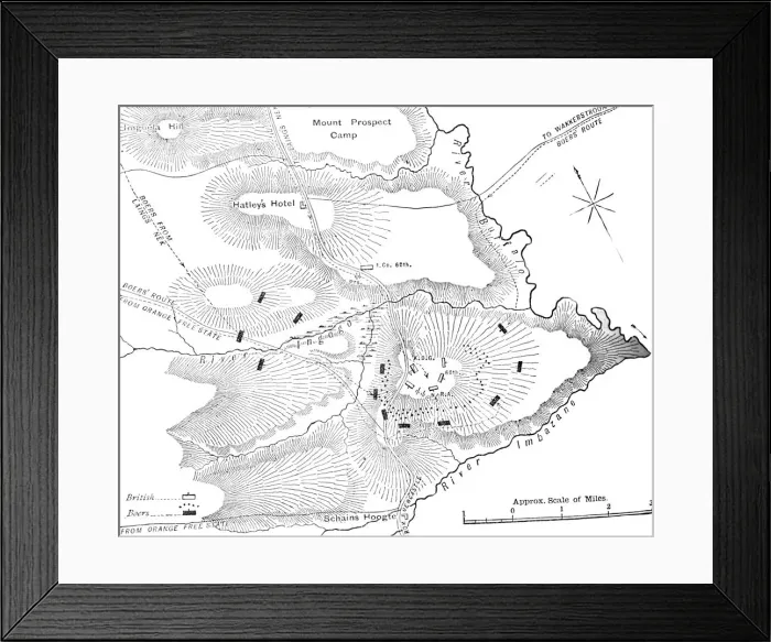 Framed Print : Plan of the Action on the Ingogo, (February 8, 1881), c1880s Framed Print : Plan of the Action on the Ingogo, (February 8, 1881), c1880s
