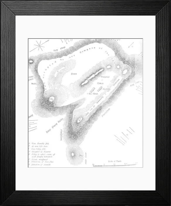 Framed Print : Plan of the Summit of Majuba Hill, (February 27, 1881), c1880s Framed Print : Plan of the Summit of Majuba Hill, (February 27, 1881), c1880s