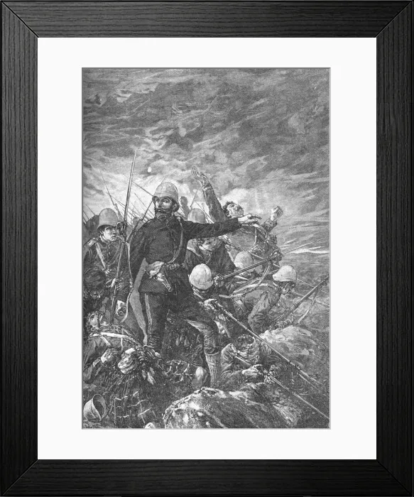 Framed Print : Sir George Colley at Majuba Hill, c1881 Framed Print : Sir George Colley at Majuba Hill, c1881