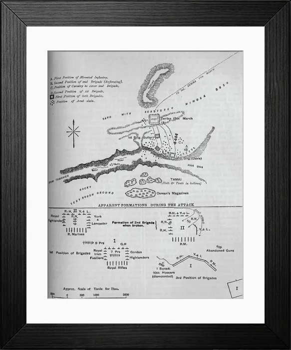 Framed Print : Plan of the Battle of Tamai, (March 13, 1884), c1881-85 Framed Print : Plan of the Battle of Tamai, (March 13, 1884), c1881-85
