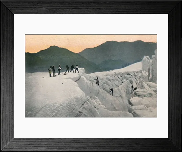 Framed Print : Crossing a Glacier, Mount Rainier, c1916. Artist: Asahel Curtis Framed Print : Crossing a Glacier, Mount Rainier, c1916. Artist: Asahel Curtis