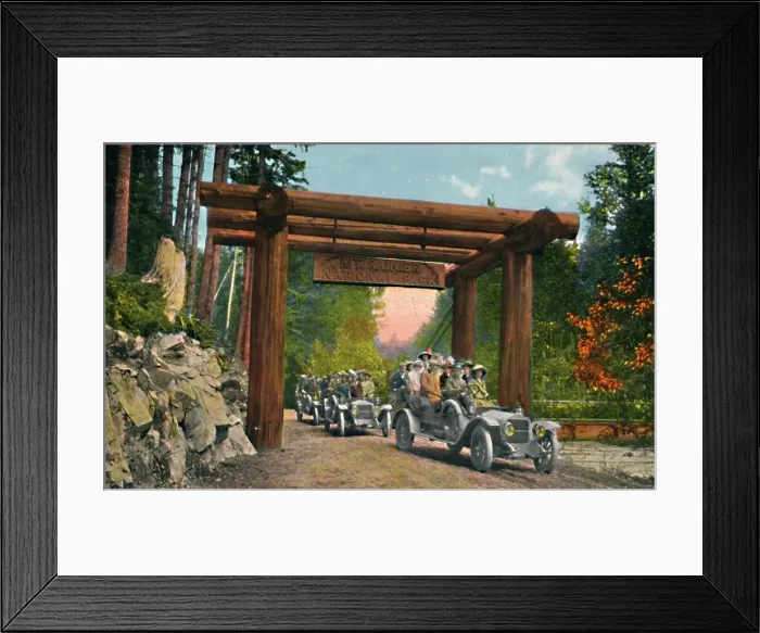 Framed Print : Entrance to Mount Rainier National Park, c1916. Artist: Asahel Curtis Framed Print : Entrance to Mount Rainier National Park, c1916. Artist: Asahel Curtis