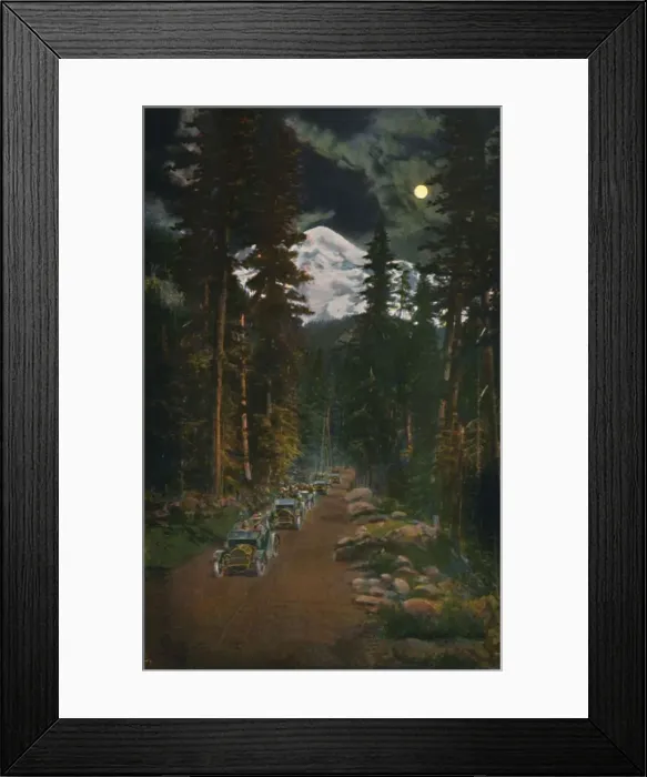 Framed Print : On the Road from Mount Rainier National Park, Washington, c1916. Artist: Asahel Curtis Framed Print : On the Road from Mount Rainier National Park, Washington, c1916. Artist: Asahel Curtis