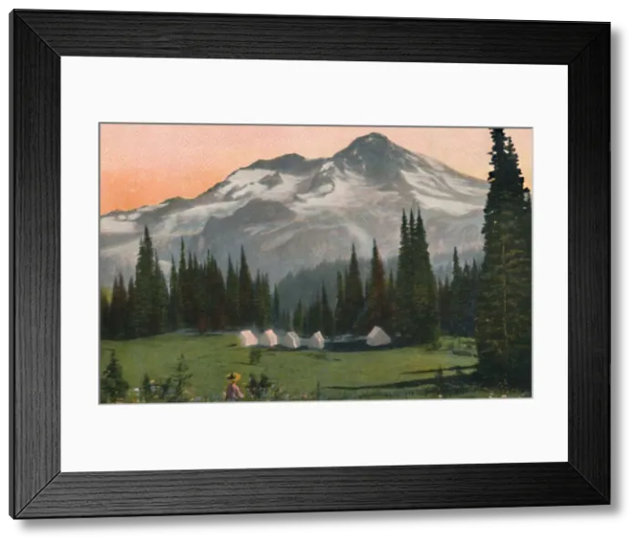 Framed Print : Mount Rainier from Indian Henry s, c1916. Artist: Asahel Curtis Framed Print : Mount Rainier from Indian Henry s, c1916. Artist: Asahel Curtis