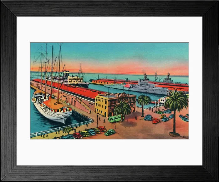 Framed Print : Municipal Piers. San Diego, California, c1941 Framed Print : Municipal Piers. San Diego, California, c1941