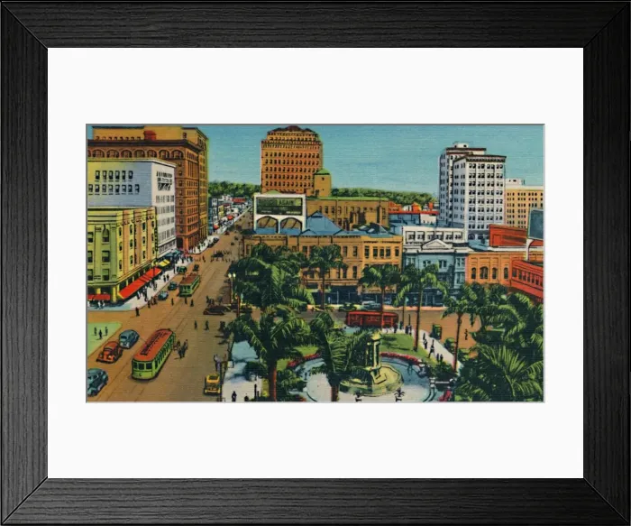 Framed Print : The Plaza. San Diego, California, c1941 Framed Print : The Plaza. San Diego, California, c1941