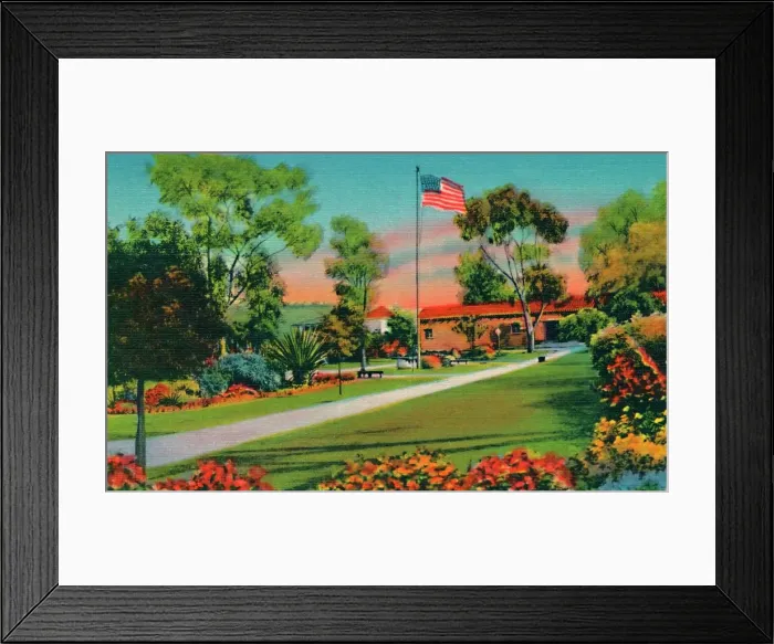Framed Print : Plaza Where The First American Flag in California Was Raised in 1846. San Diego, California, c194 Framed Print : Plaza Where The First American Flag in California Was Raised in 1846. San Diego, California, c194