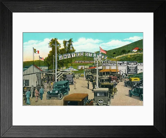 Framed Print : Tijuana, Mexico - International Boundary Line, c1939 Framed Print : Tijuana, Mexico - International Boundary Line, c1939