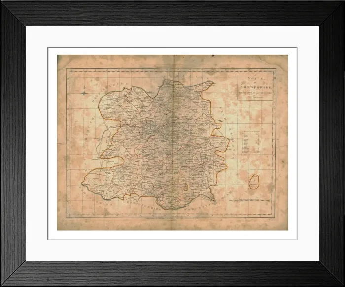Framed Print : A Map of Shropshire, c1788. Artists: John Haywood, Edward Sudlow Framed Print : A Map of Shropshire, c1788. Artists: John Haywood, Edward Sudlow