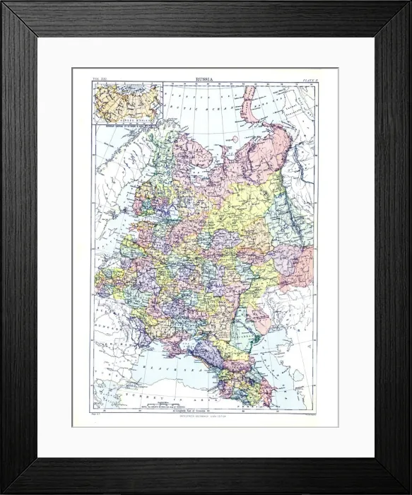 Framed Print : Map of Russia, c1902. Artist: W & AK Johnston Framed Print : Map of Russia, c1902. Artist: W & AK Johnston