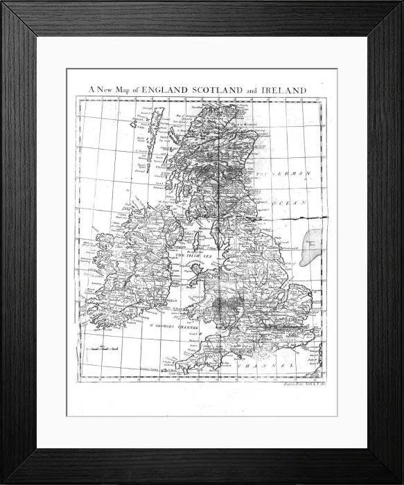 Framed Print : A New Map of England Scotland and Wales, c19th century Framed Print : A New Map of England Scotland and Wales, c19th century