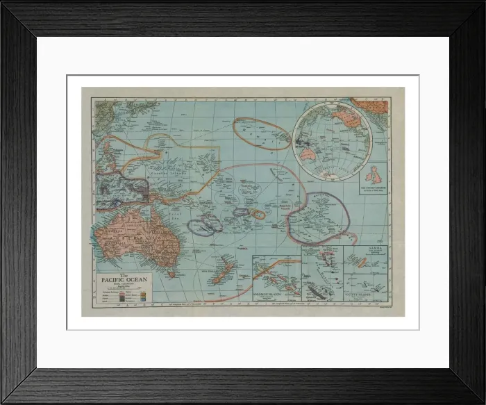 Framed Print : Map of the Pacific Ocean, c1910s. Artist: Emery Walker Ltd Framed Print : Map of the Pacific Ocean, c1910s. Artist: Emery Walker Ltd