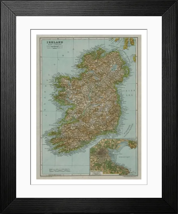 Framed Print : Map of Ireland, c1910. Artist: Gull Engraving Company Framed Print : Map of Ireland, c1910. Artist: Gull Engraving Company