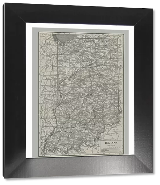 Map of Indiana, USA, c1900s Artist: Emery Walker Ltd