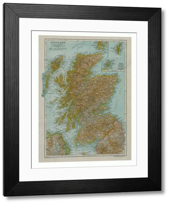 Framed Print : Map of Scotland, c1910. Artist: Gull Engraving Company Framed Print : Map of Scotland, c1910. Artist: Gull Engraving Company