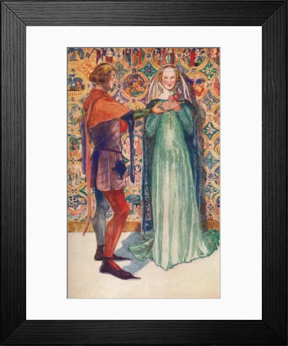 Framed Print : A Man and Woman of The Time of Edward II, 1907. Artist: Dion Clayton Calthrop Framed Print : A Man and Woman of The Time of Edward II, 1907. Artist: Dion Clayton Calthrop