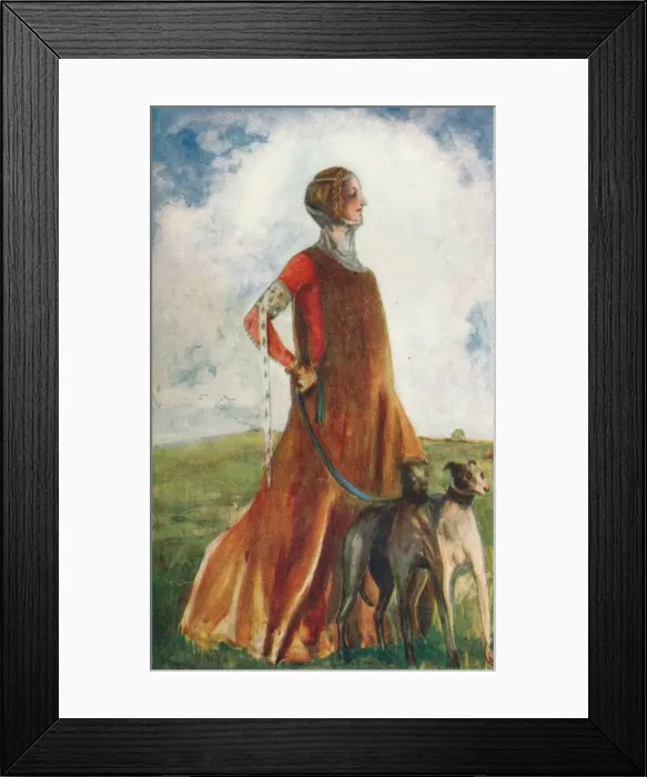 Framed Print : A Woman of the Time of Edward III, 1907. Artist: Dion Clayton Calthrop Framed Print : A Woman of the Time of Edward III, 1907. Artist: Dion Clayton Calthrop