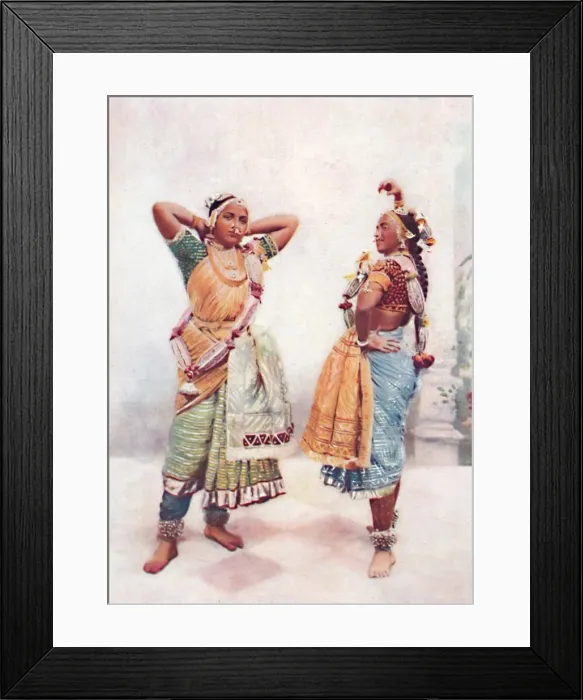 Framed Print : Baroda nautch girls, 1902. Artist: Vernon & Co Framed Print : Baroda nautch girls, 1902. Artist: Vernon & Co