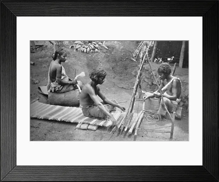 Framed Print : Singhalese weaving mats, 1902. Artist: Skeen & Co Framed Print : Singhalese weaving mats, 1902. Artist: Skeen & Co