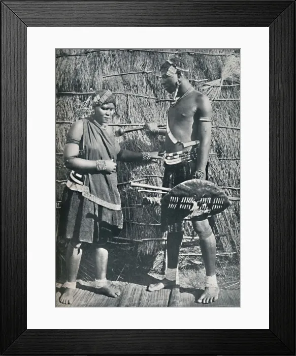 Framed Print : A pair of Zulu lovers, 1912 Framed Print : A pair of Zulu lovers, 1912