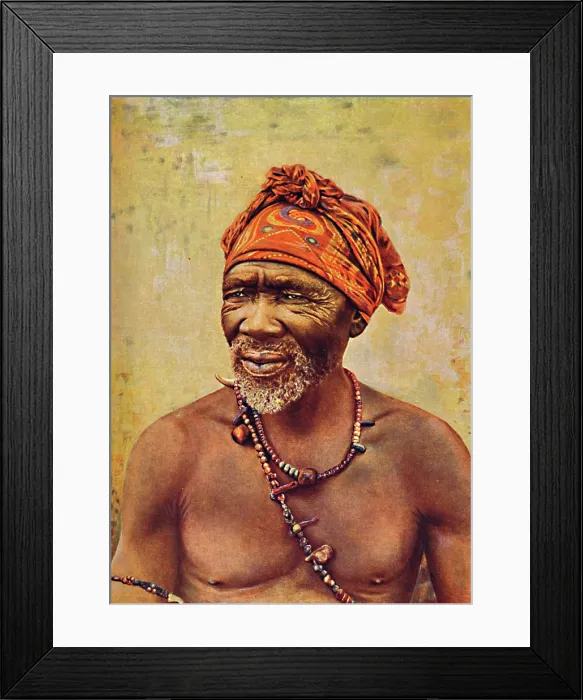Framed Print : A South African medicine man, 1912. Creator: GW Wilson and Company Framed Print : A South African medicine man, 1912. Creator: GW Wilson and Company