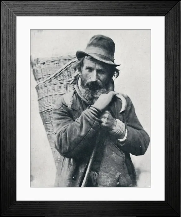 Framed Print : A German street hawker, Ehningen District, Wurttemberg, 1912. Artist: E Uhlenhuth Framed Print : A German street hawker, Ehningen District, Wurttemberg, 1912. Artist: E Uhlenhuth